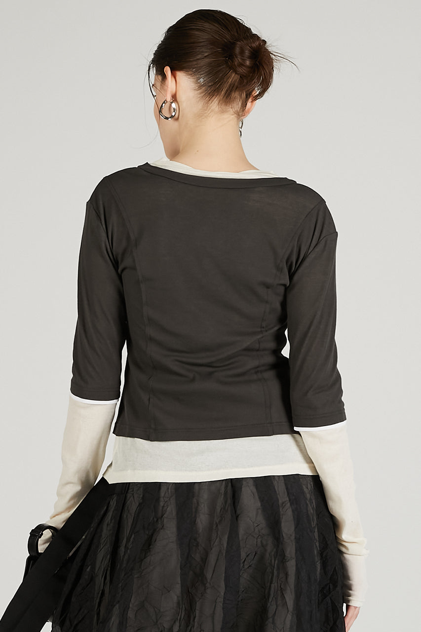 Layered sheer Fraise Cardigan
