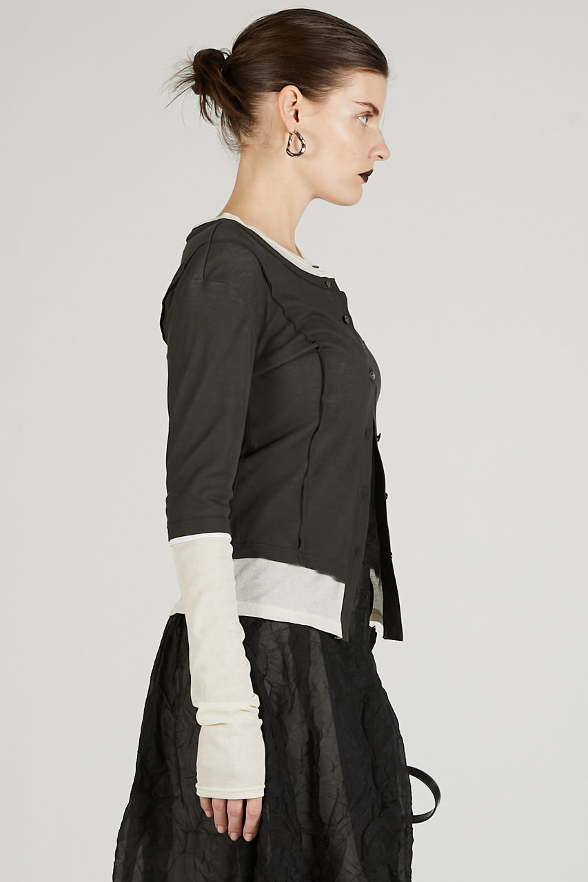Layered sheer Fraise Cardigan