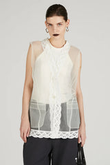Trimmed Lace Tulle Gilet - SALE