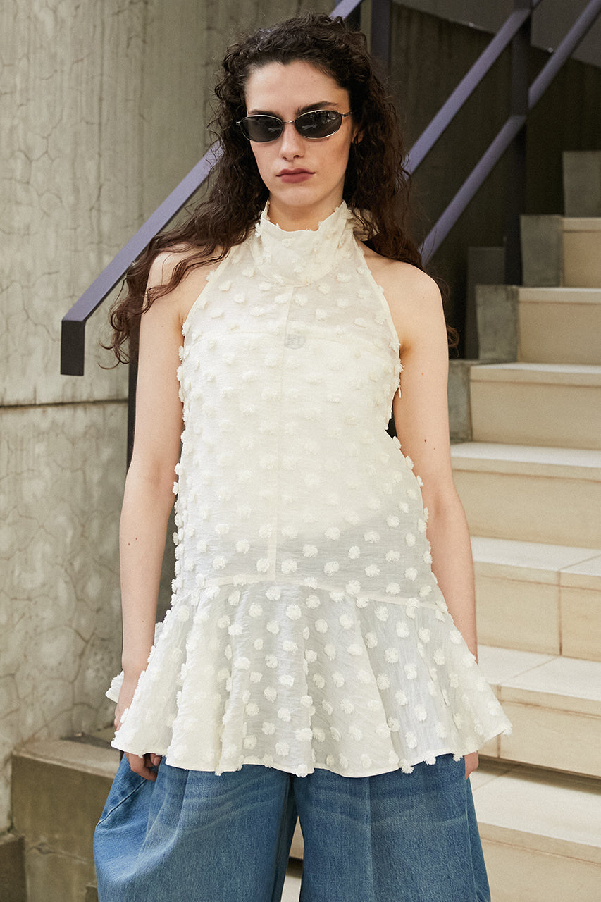 Dot Jacquard High-Neck Tunic - 26SUMMER 2nd