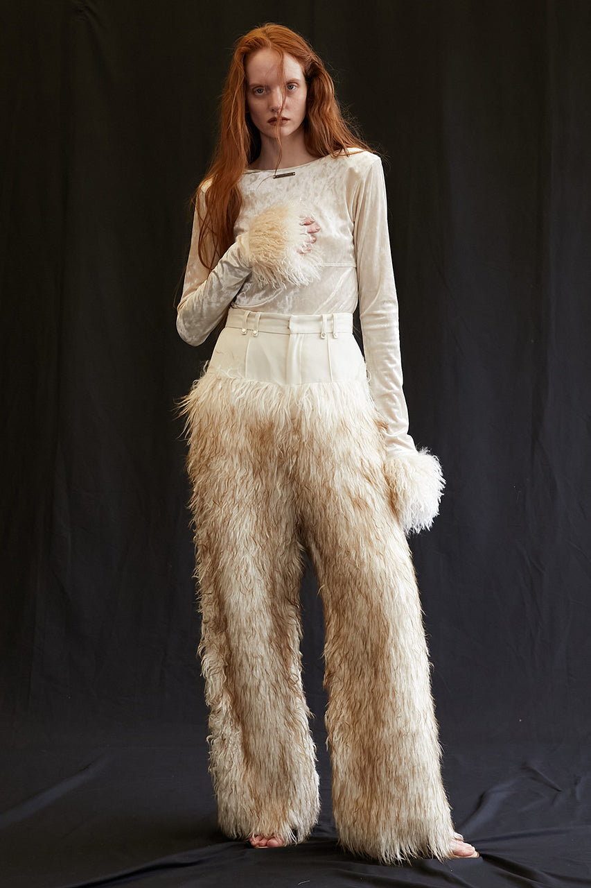 Fur Trim Pants