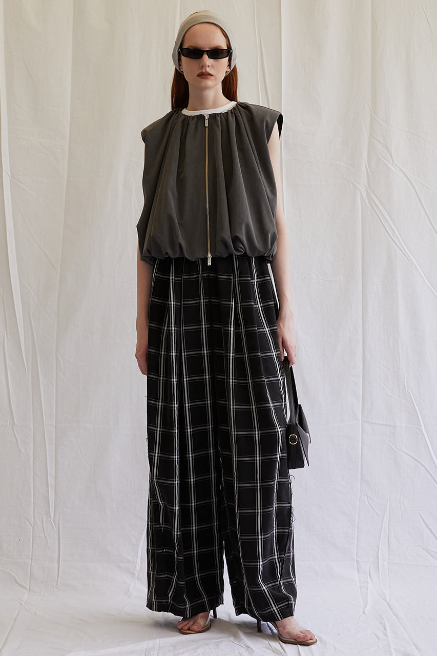 Satin Gathered Balloon Pants