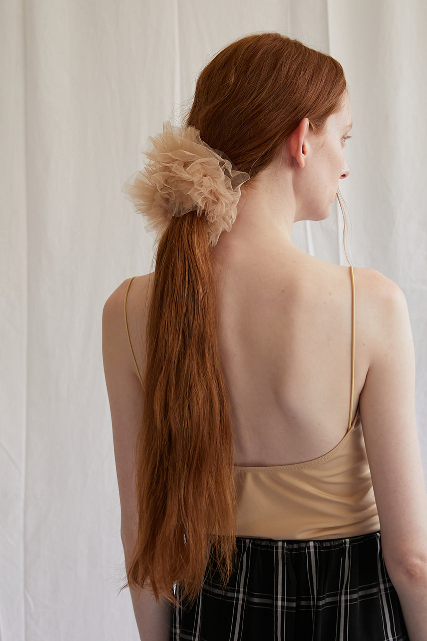 heyep silk beaded fringe scrunchie
