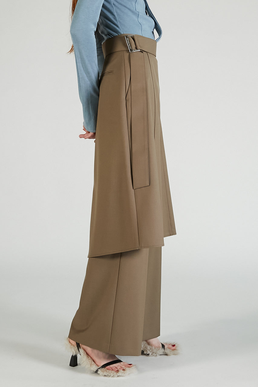 Drop Hem Layered Skirt Pants