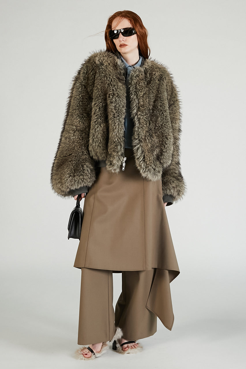 Drop Hem Layered Skirt Pants