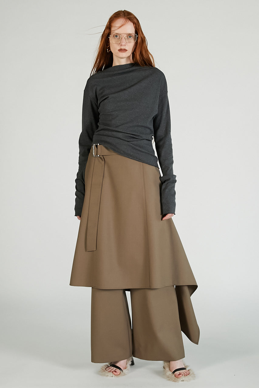 Drop Hem Layered Skirt Pants