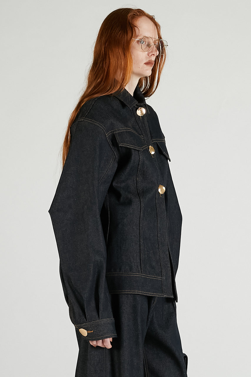 Scarf-Shaped Denim Jacket