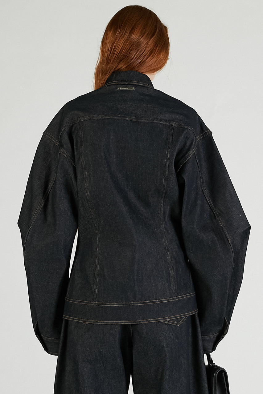 Scarf-Shaped Denim Jacket