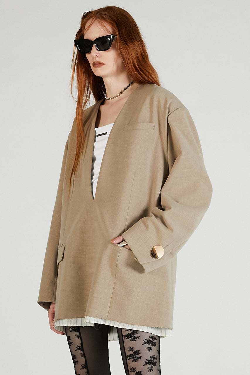 V-neck Narrow Jacket Pullover - 2025 AUTUMN