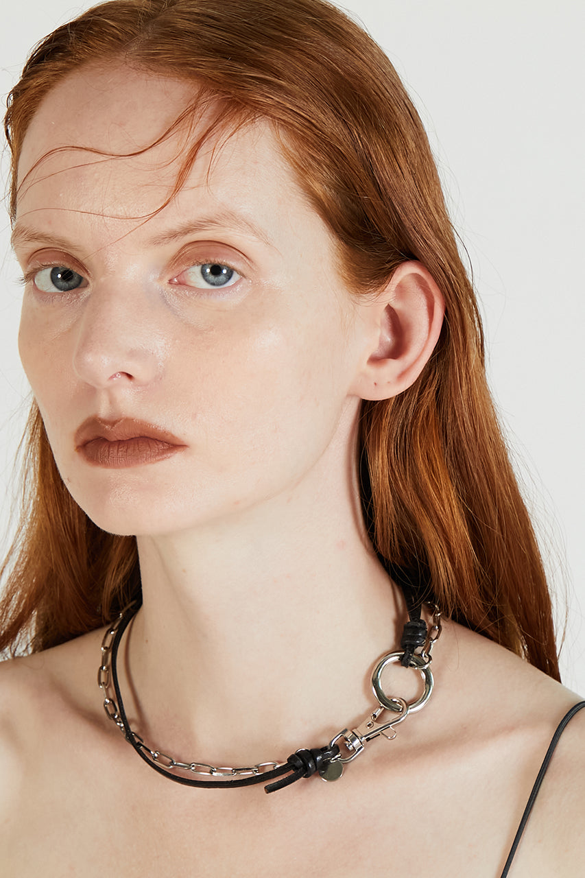 Leather Chain 2Way Choker