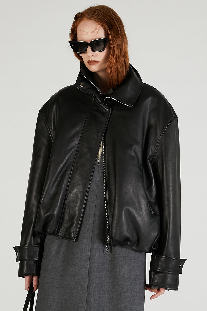 SHEEP Leather High Neck Blouson - 2025 AUTUMN