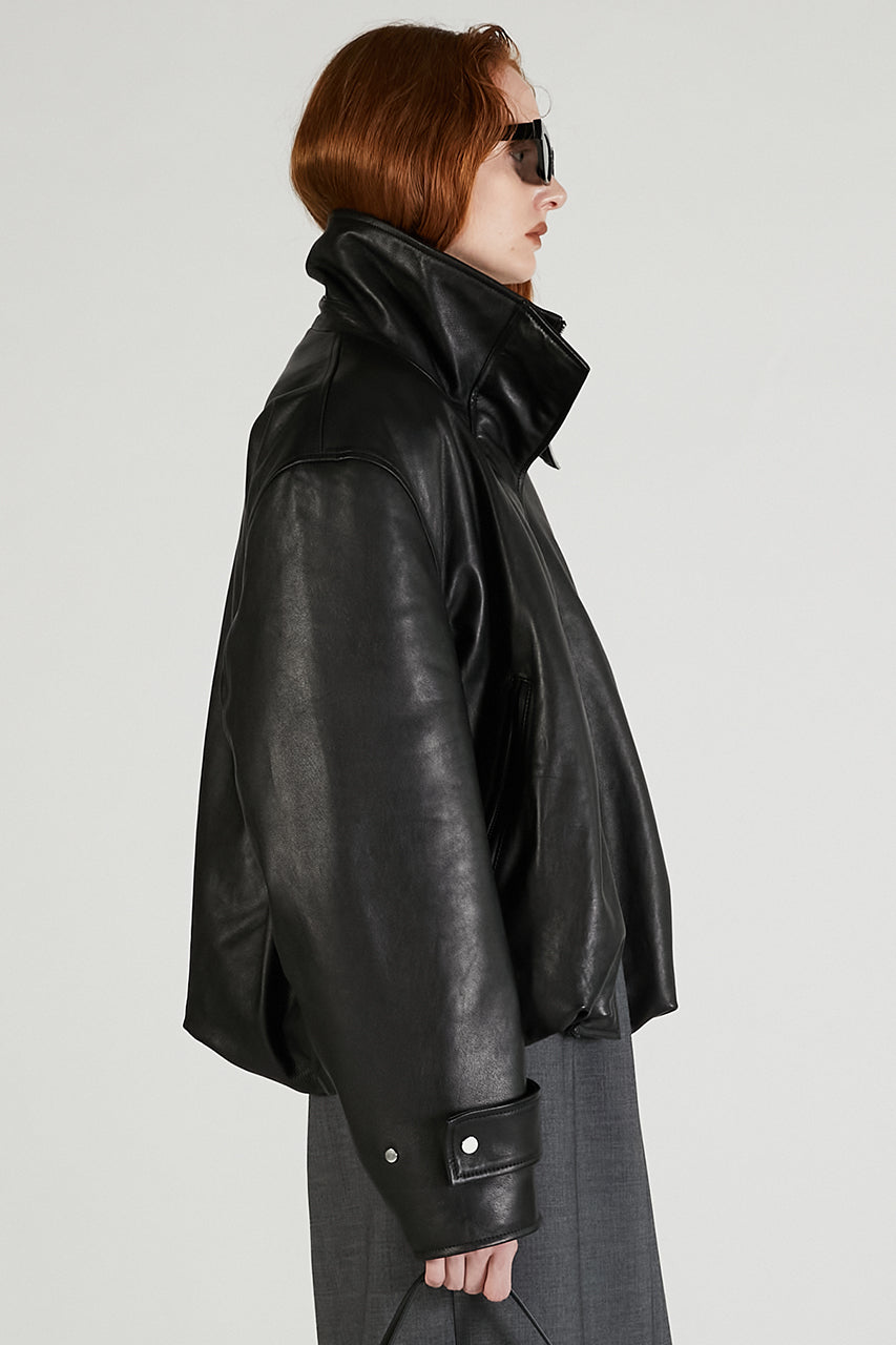 SHEEP Leather High Neck Blouson - 2025 AUTUMN