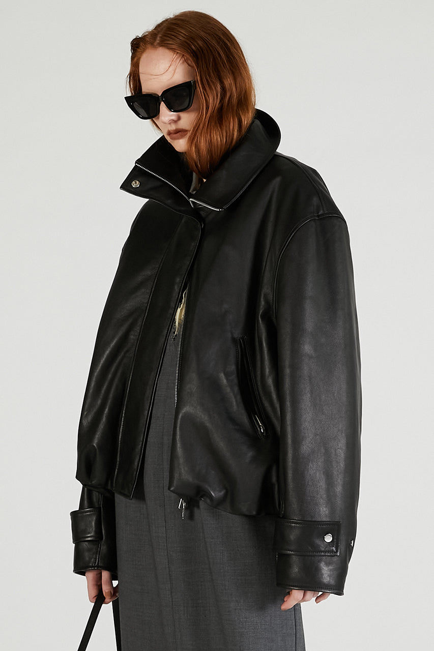 SHEEP Leather High Neck Blouson - 2025 AUTUMN