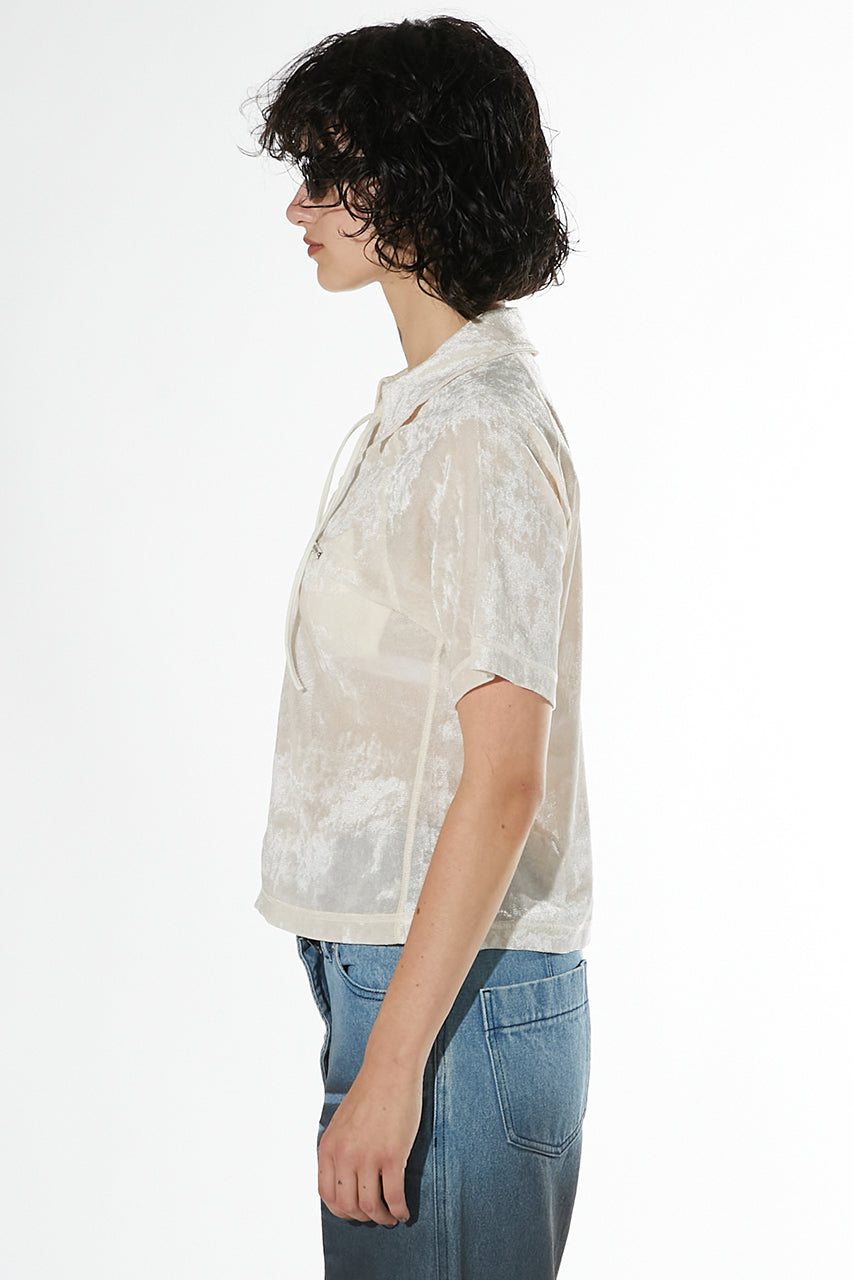 Velor Mesh Lace Up Tshirt - SALE