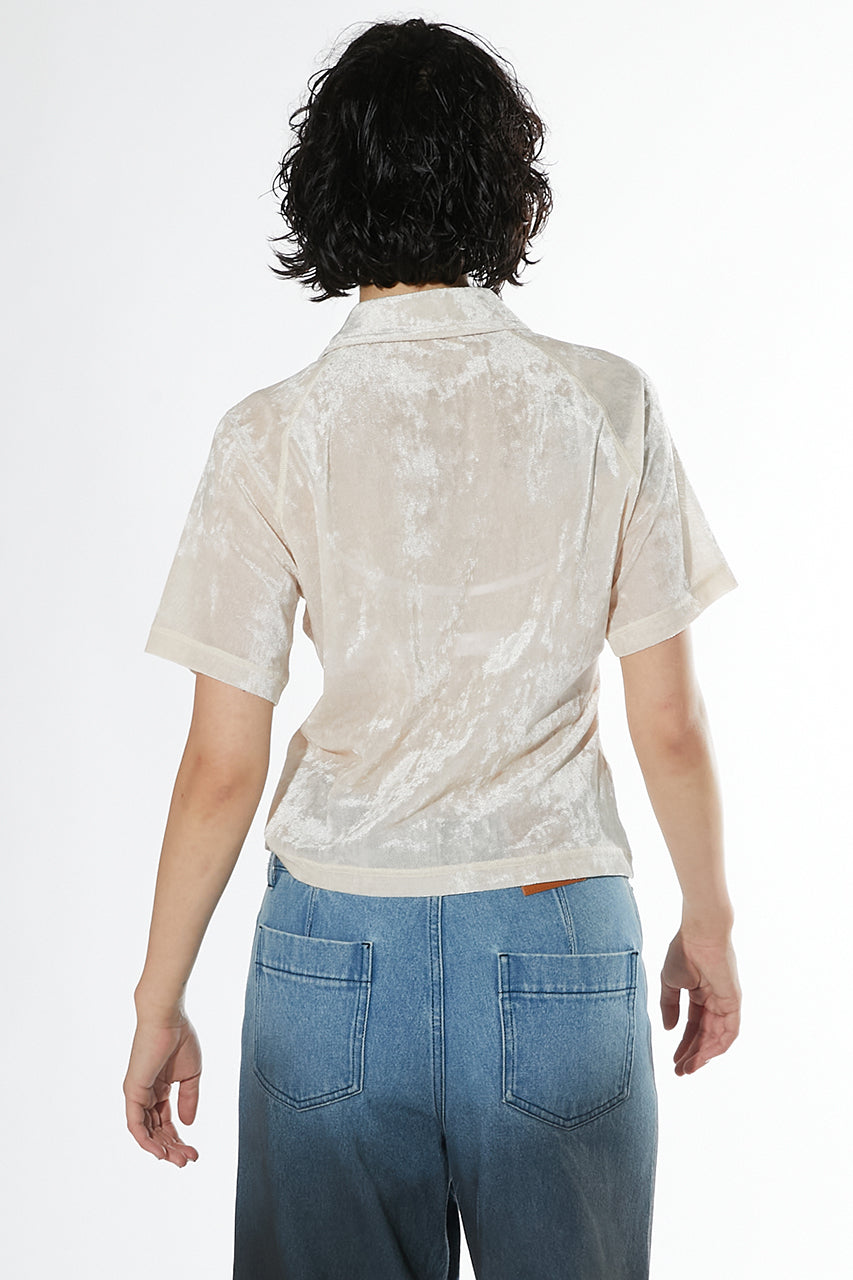 Velor Mesh Lace Up Tshirt - SALE