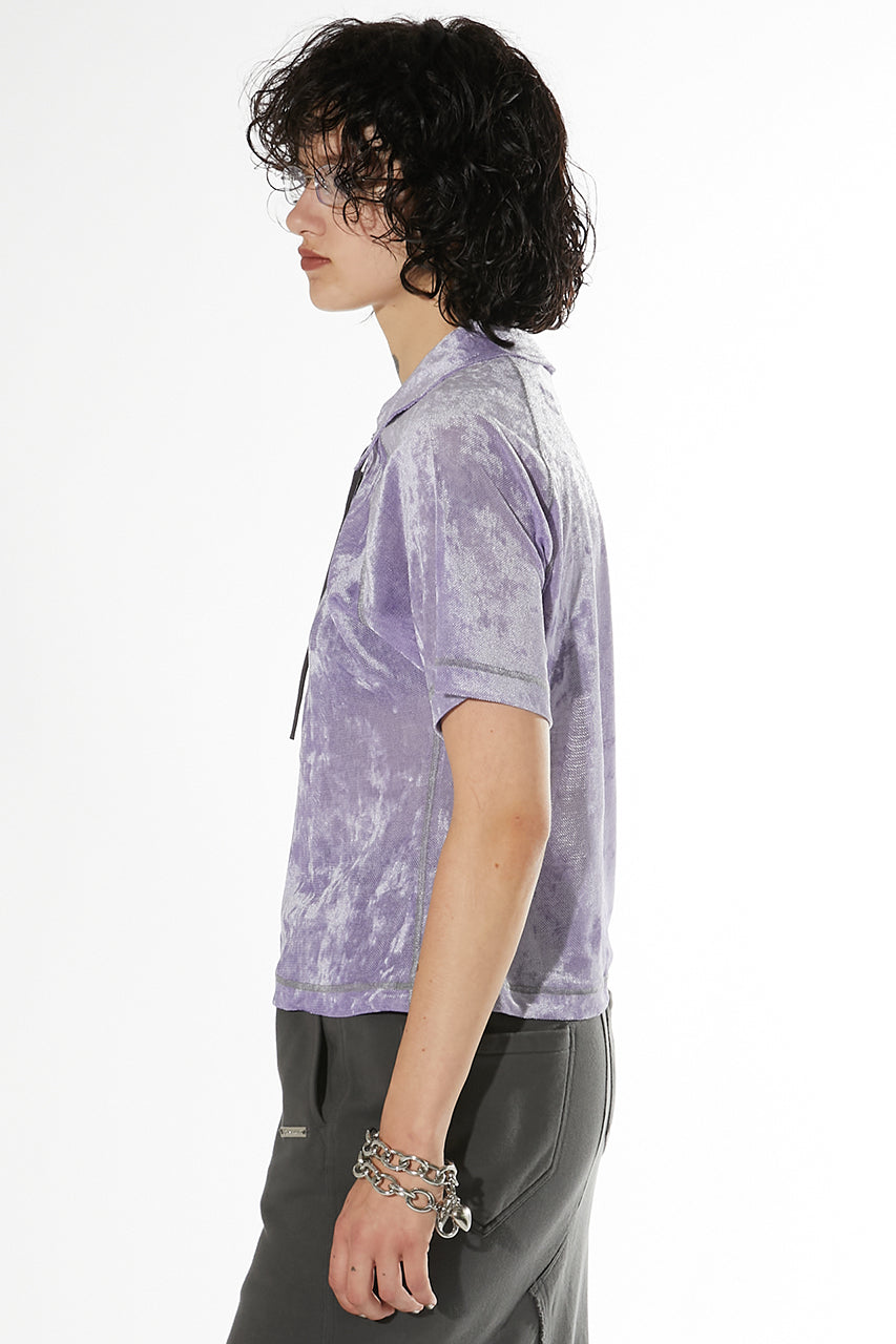 Velor Mesh Lace Up Tshirt - SALE