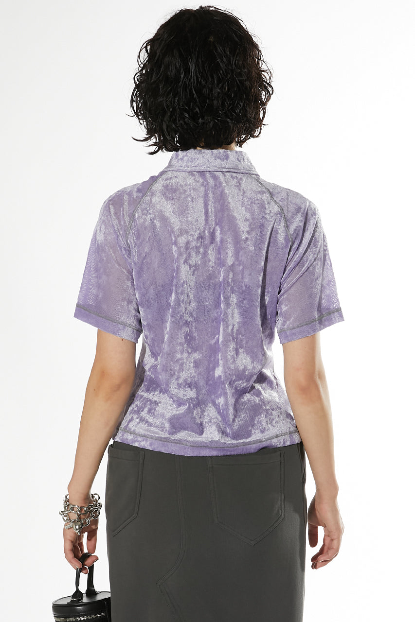 Velor Mesh Lace Up Tshirt - SALE