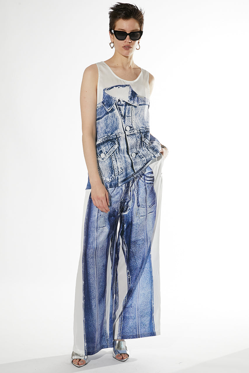 Denim Print Tank - SALE