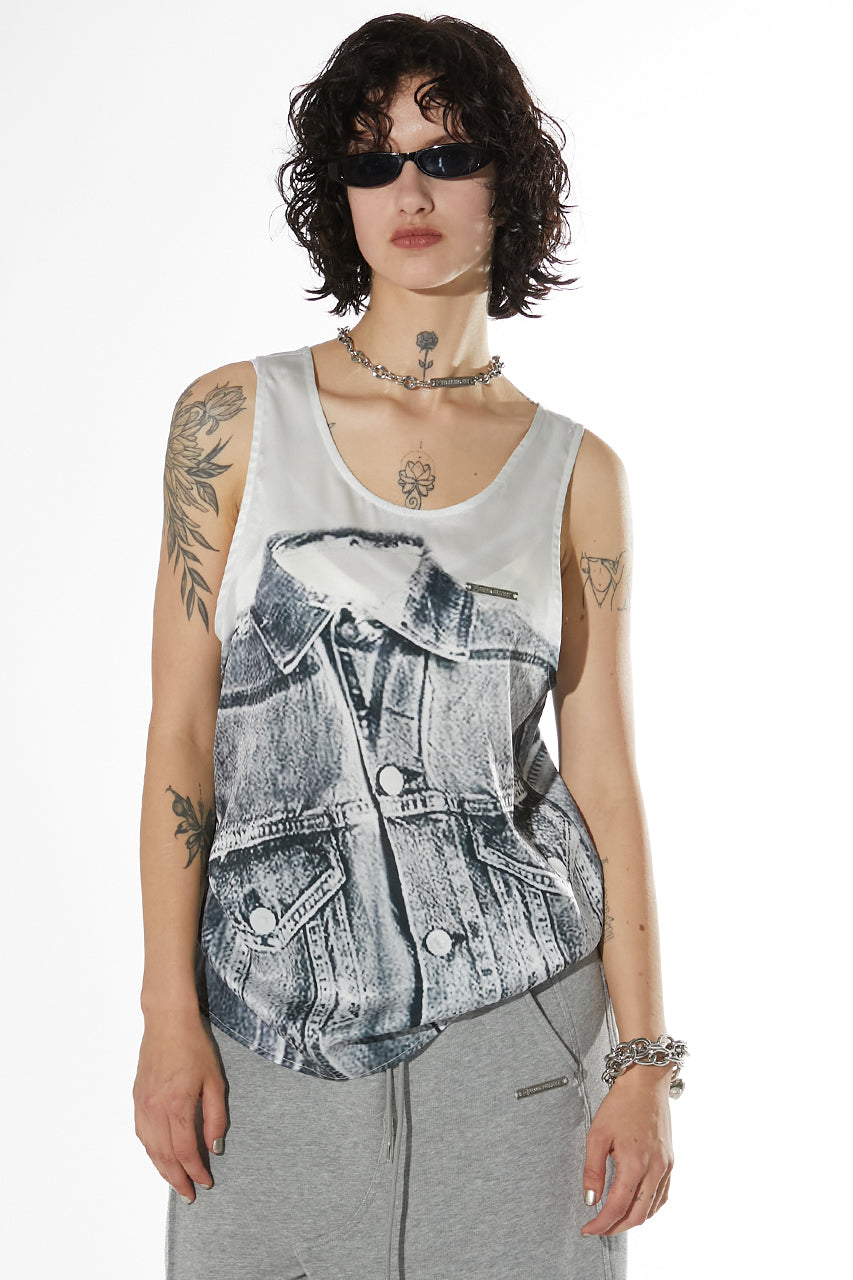 Denim Print Tank - SALE