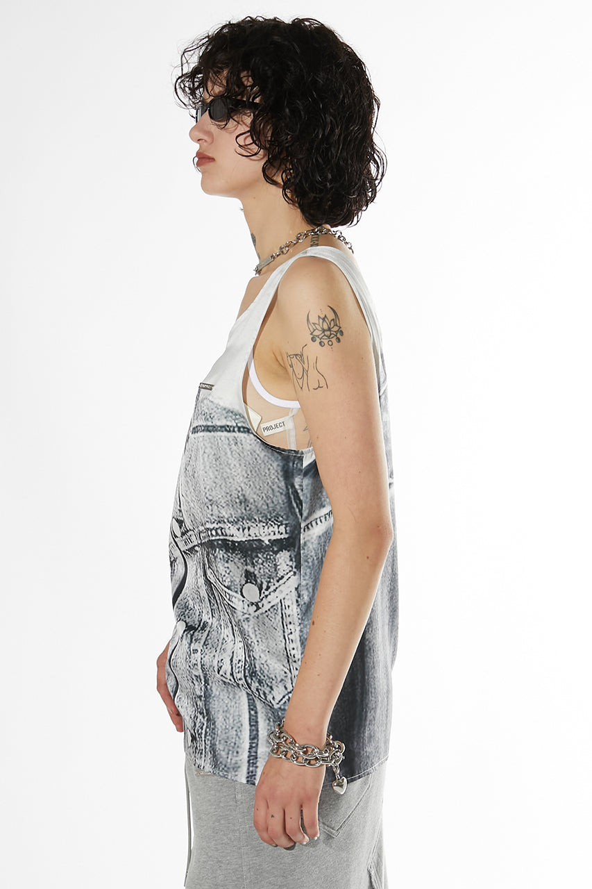 Denim Print Tank - SALE