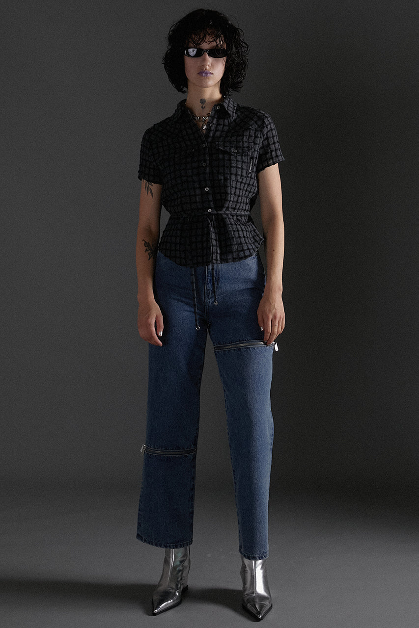 Asymmetry Fastener Denim - SALE