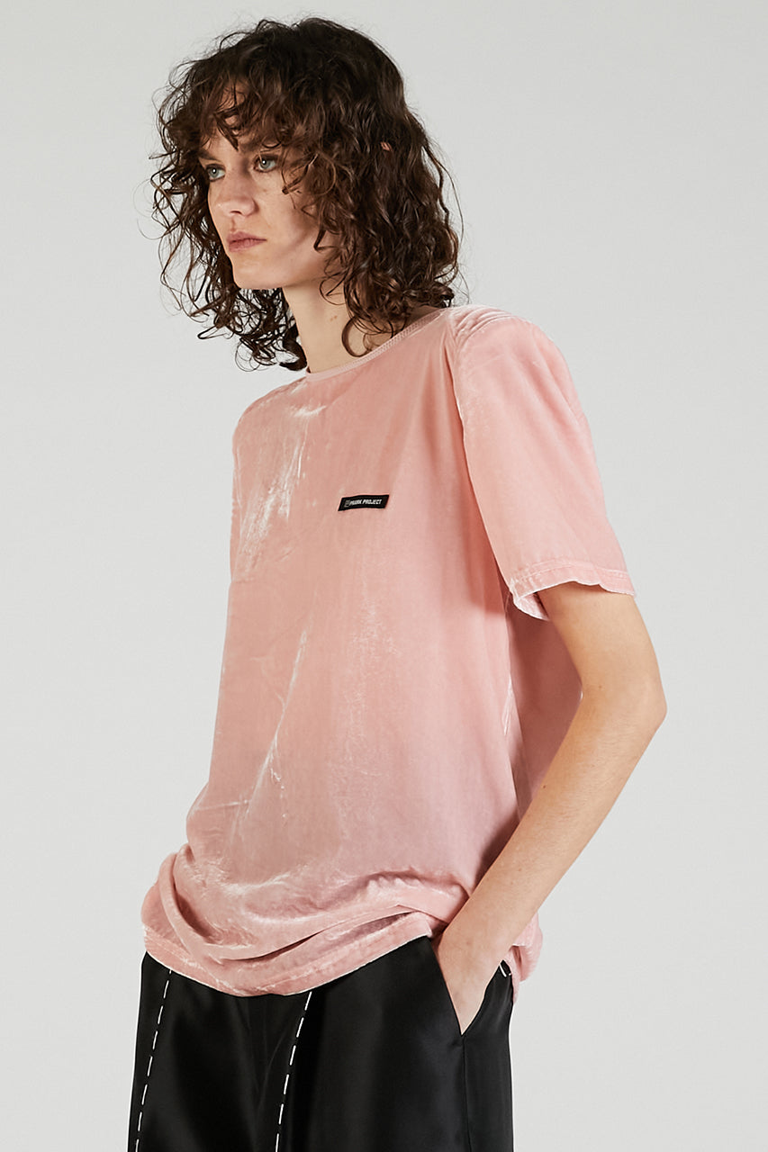 Shoulder Gathered Velour T-Shirt - 2025 AUTUMN