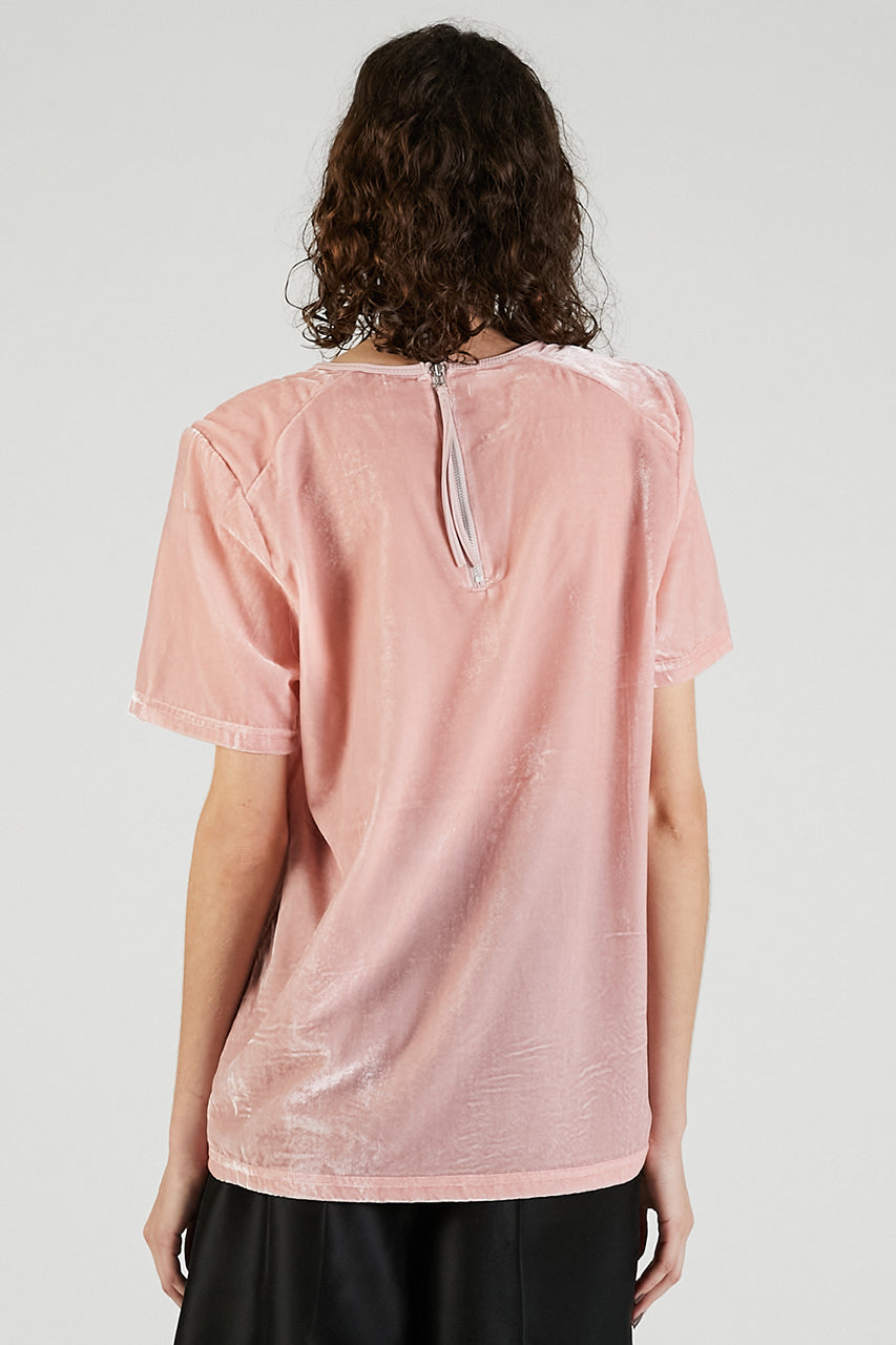 Shoulder Gathered Velour T-Shirt - 2025 AUTUMN