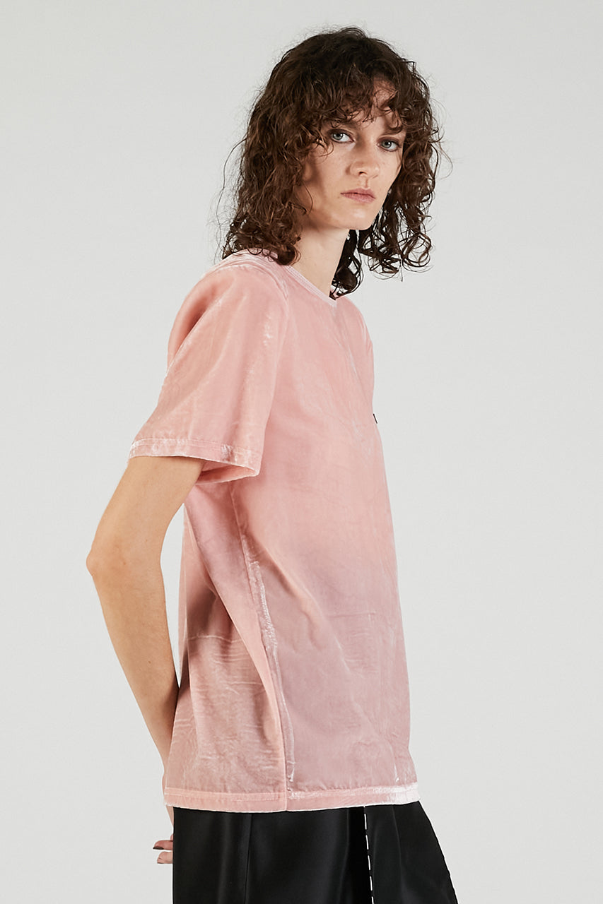 Shoulder Gathered Velour T-Shirt - 2025 AUTUMN