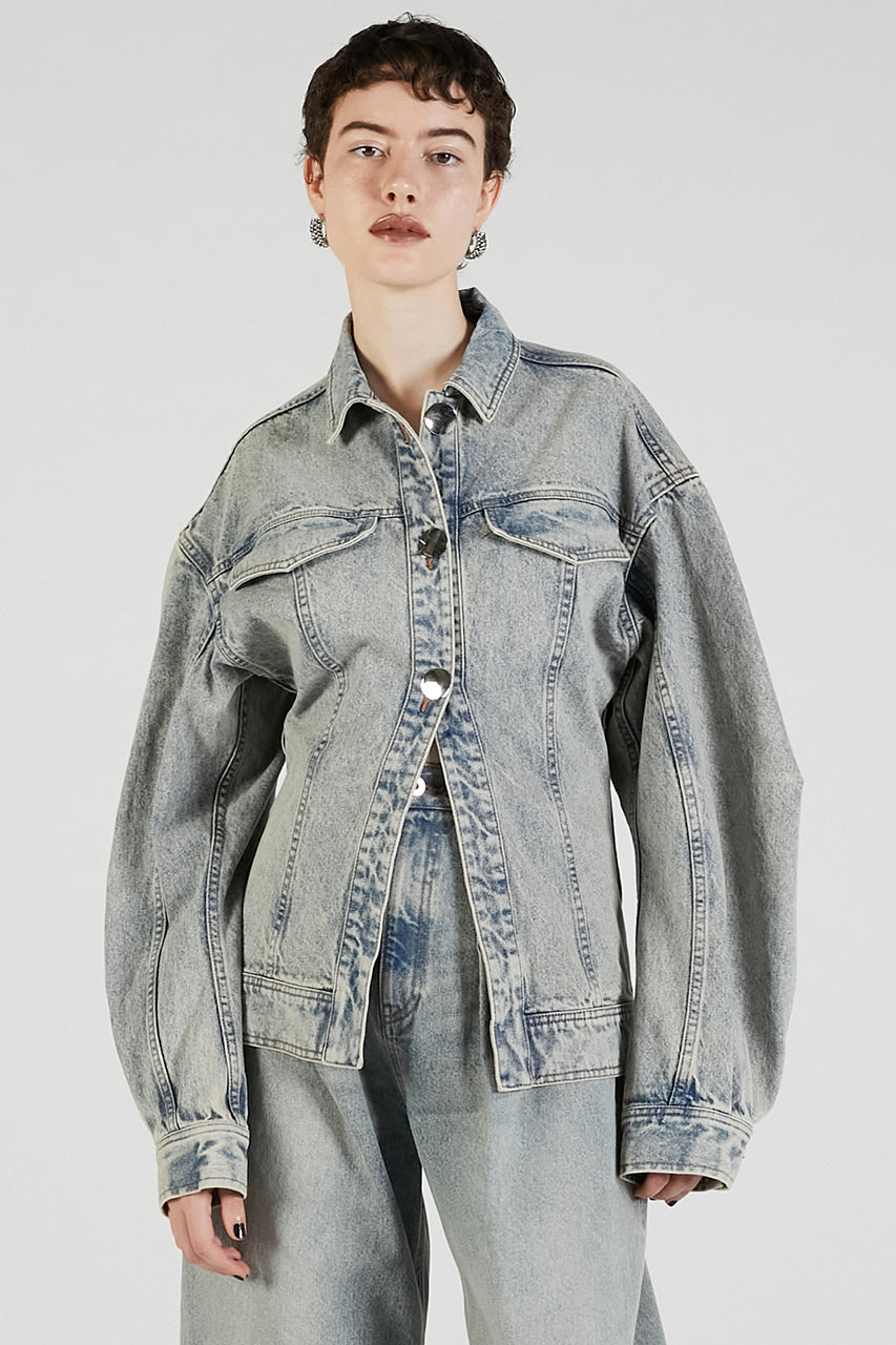 Scarf-Shaped Denim Jacket