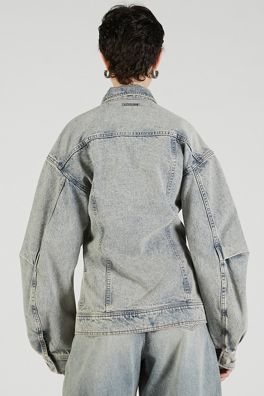 Scarf-Shaped Denim Jacket