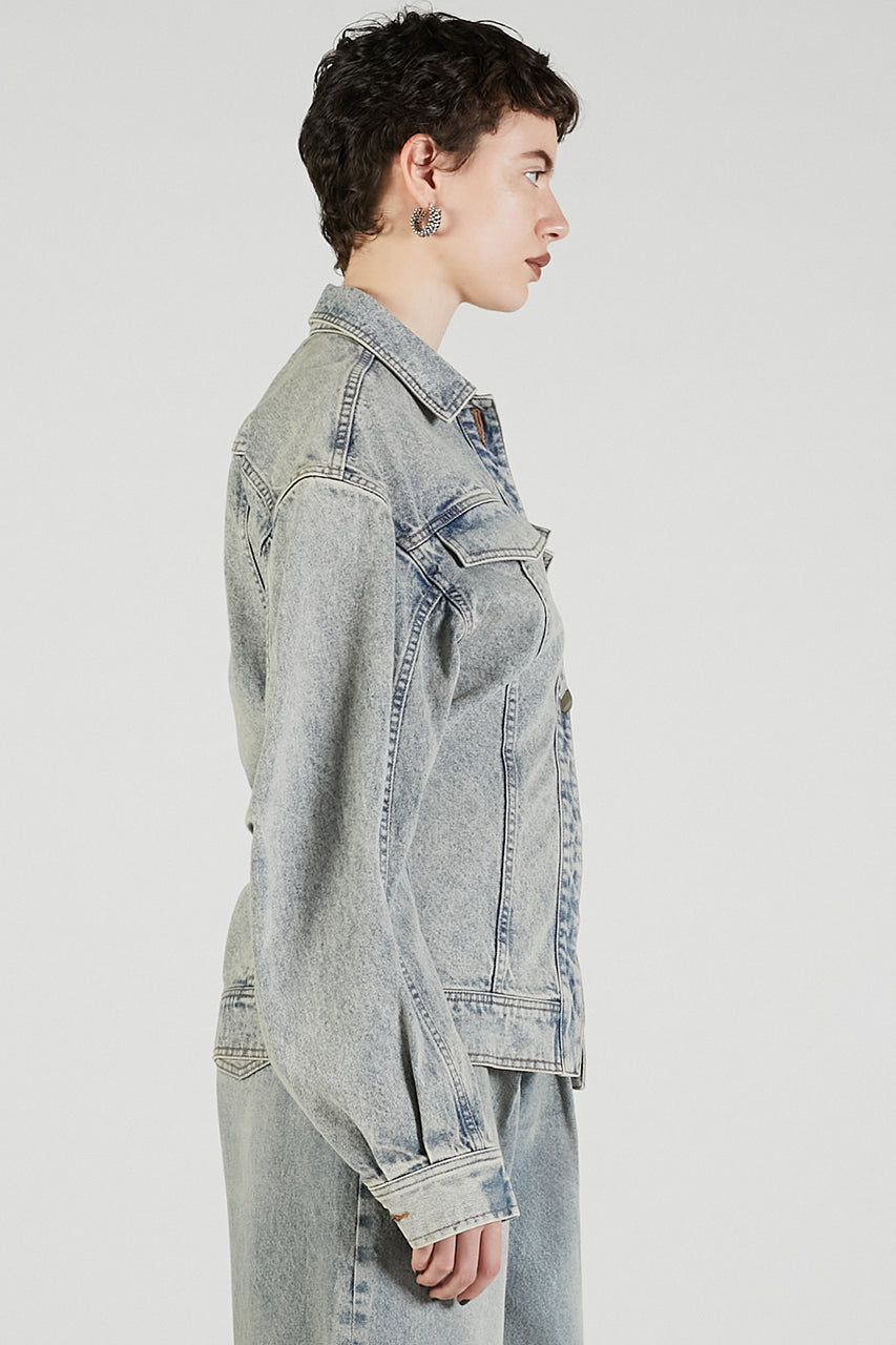 Scarf-Shaped Denim Jacket