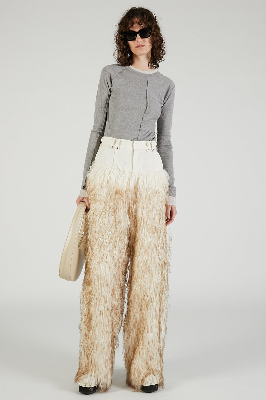 Fur Trim Pants