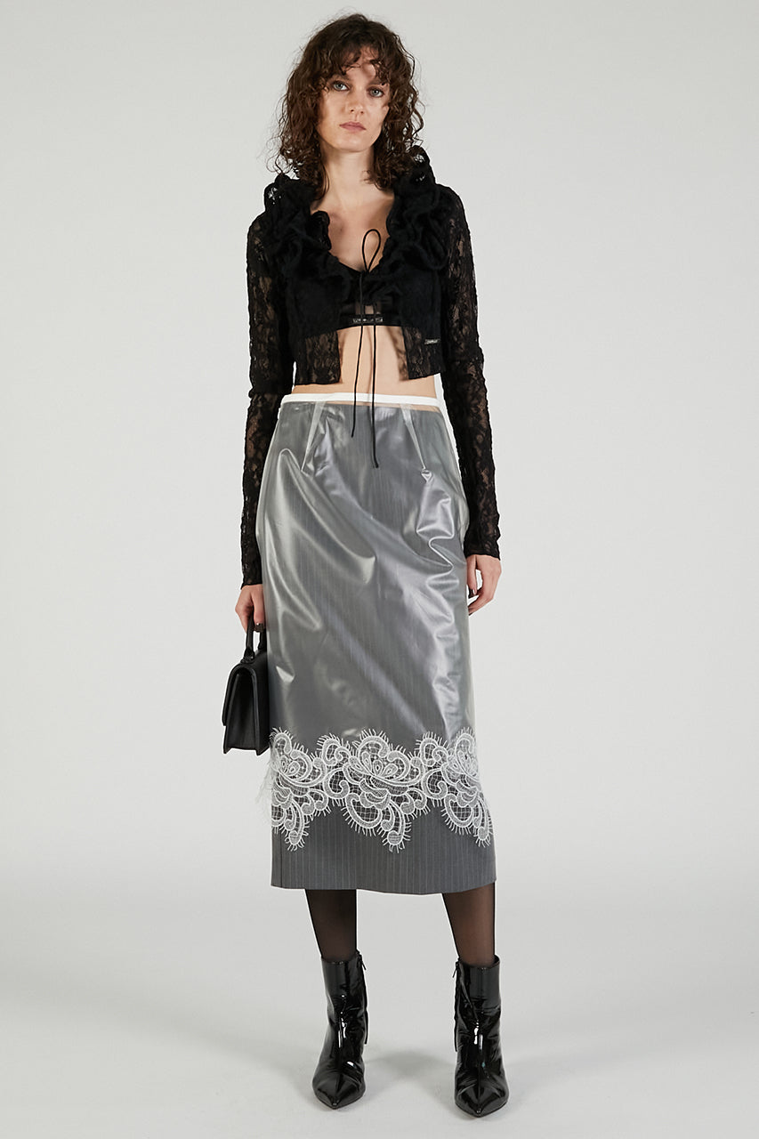 PVC Layered Midi Skirt - 2025 AUTUMN