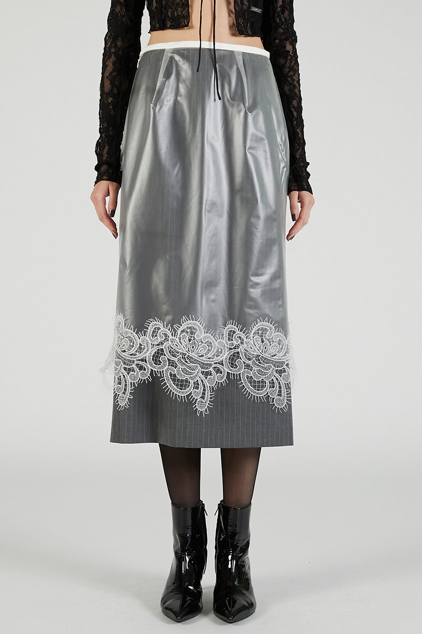 PVC Layered Midi Skirt - 2025 AUTUMN