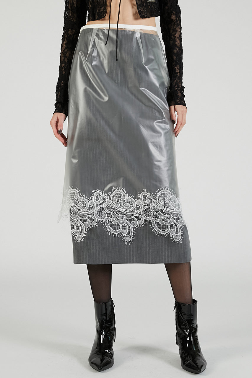 PVC Layered Midi Skirt
