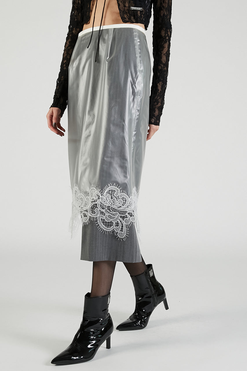 PVC Layered Midi Skirt - 2025 AUTUMN