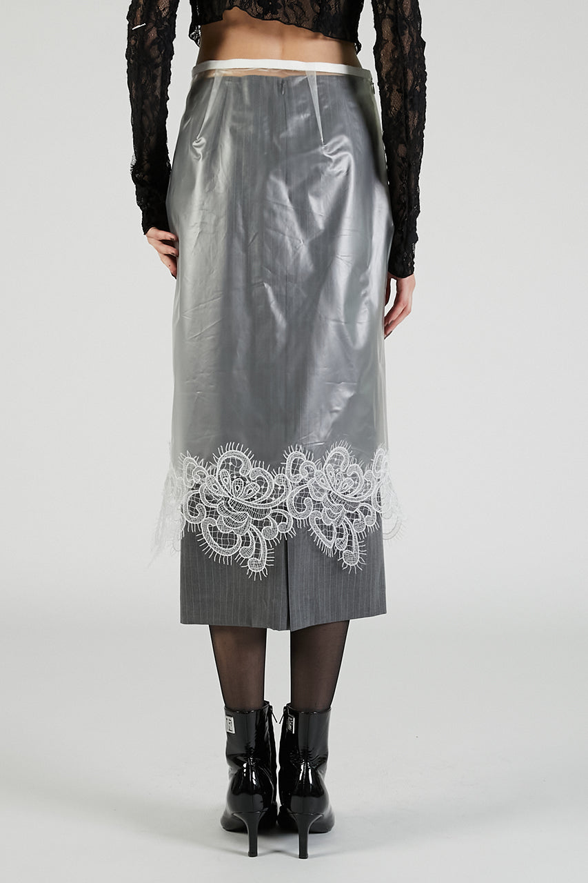 PVC Layered Midi Skirt - 2025 AUTUMN