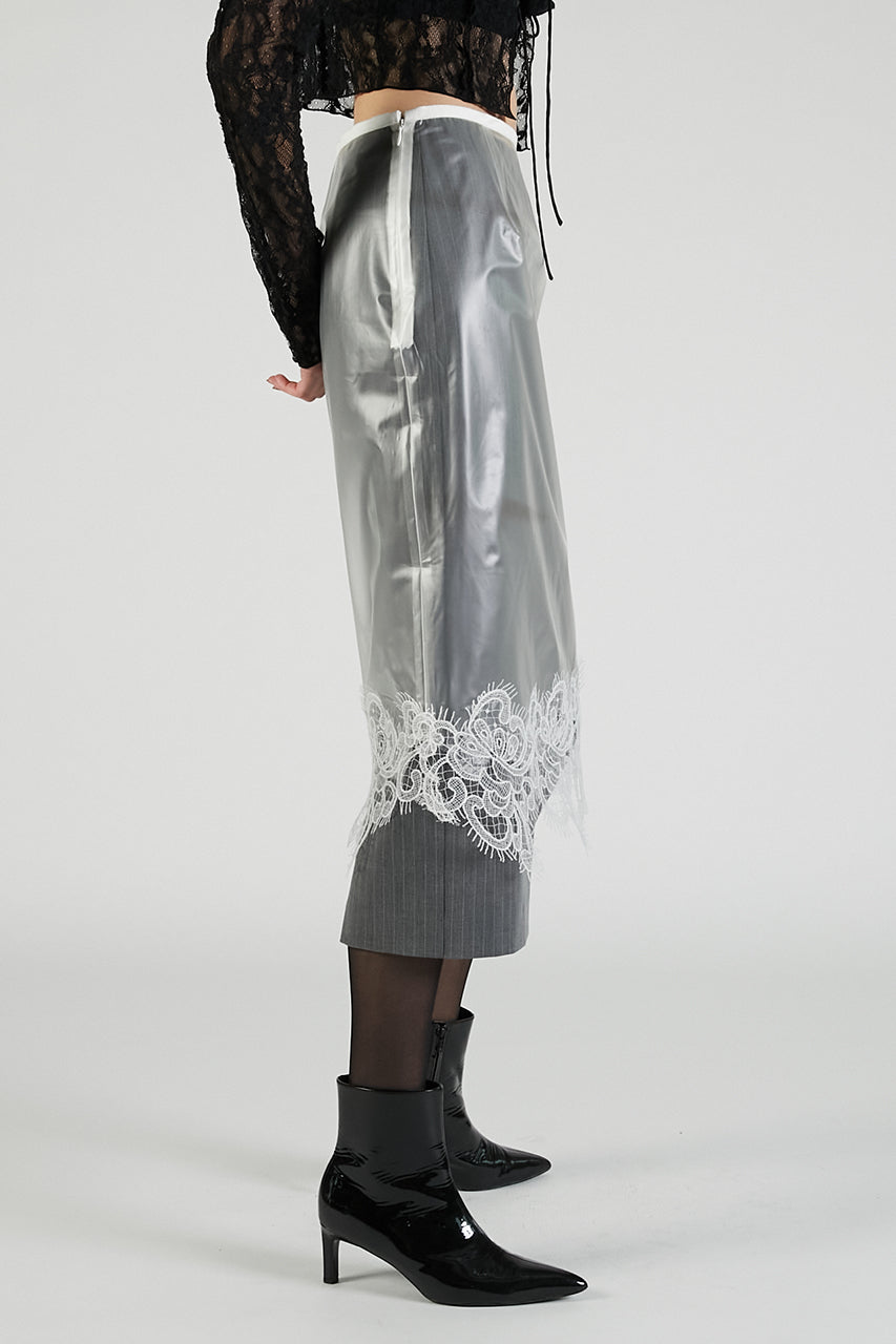 PVC Layered Midi Skirt - 2025 AUTUMN