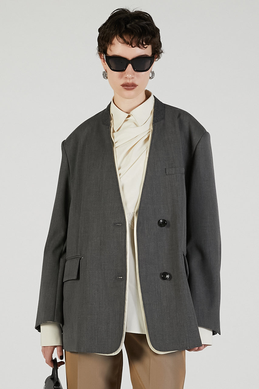 No Collar Big Jacket
