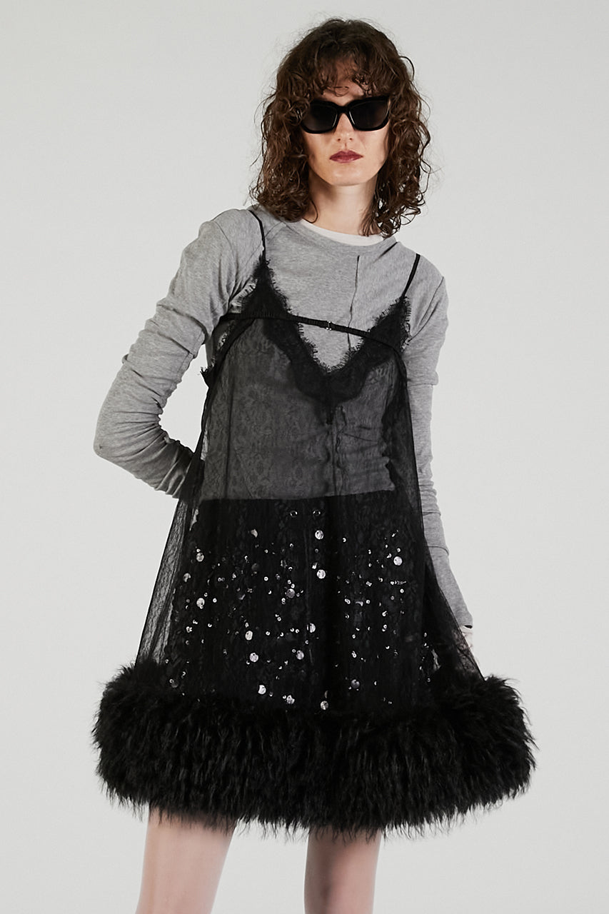 Fur Trim Baby Doll