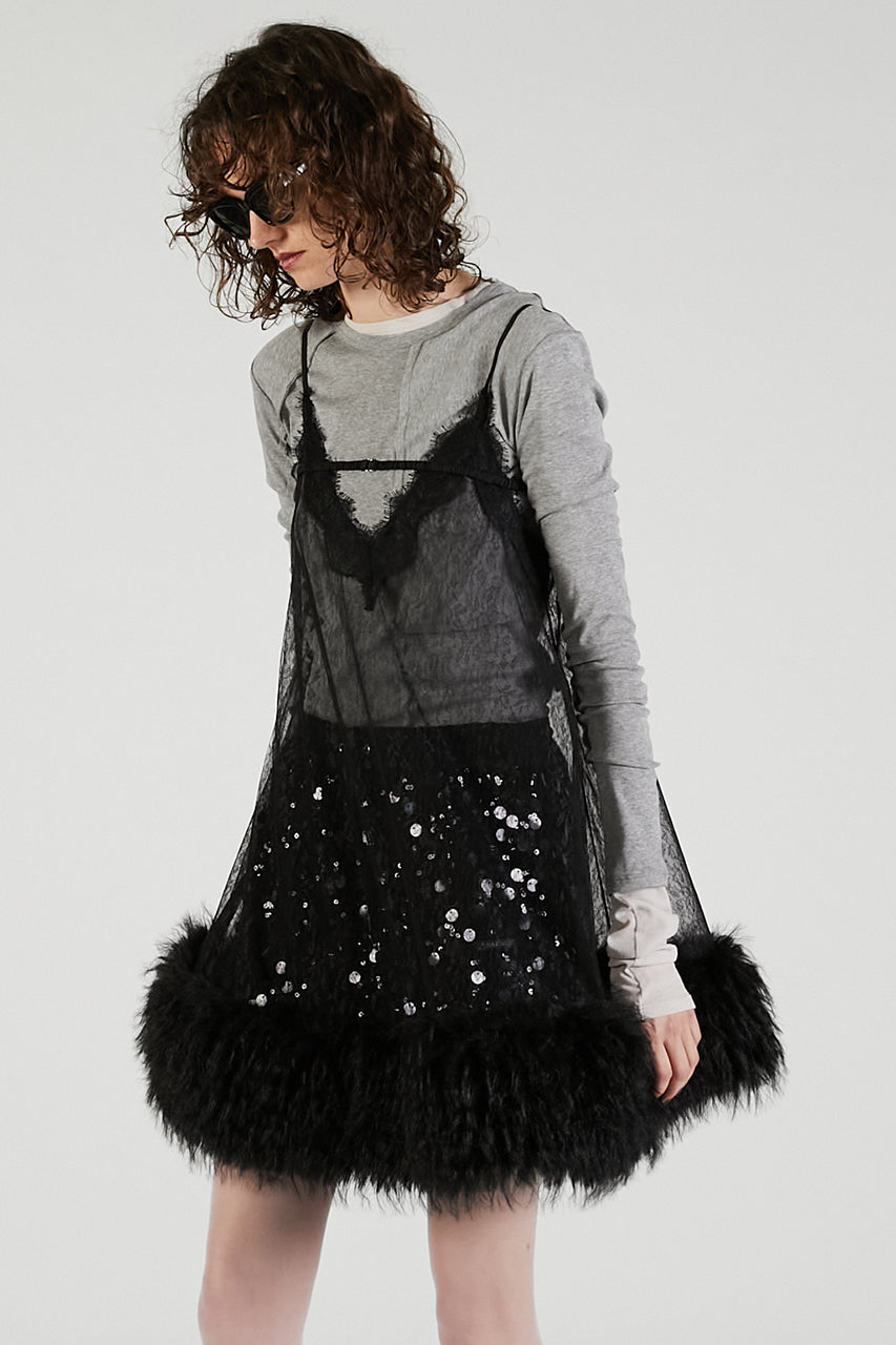 Fur Trim Baby Doll