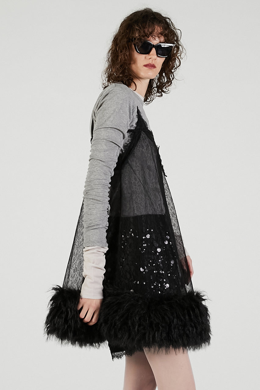 Fur Trim Baby Doll
