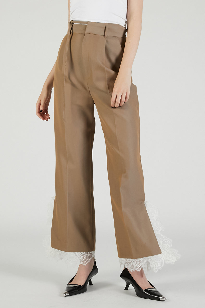 Grand Pianist Wool Cut Lace Slacks