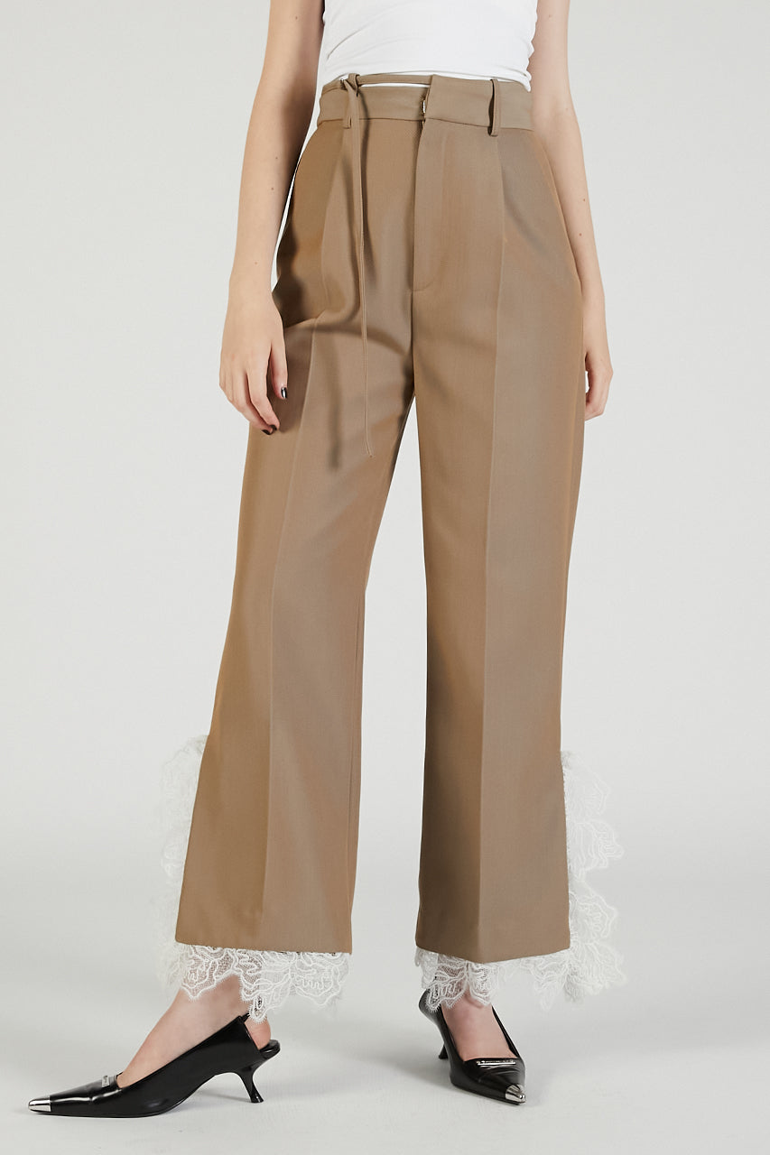 Grand Pianist Wool Cut Lace Slacks