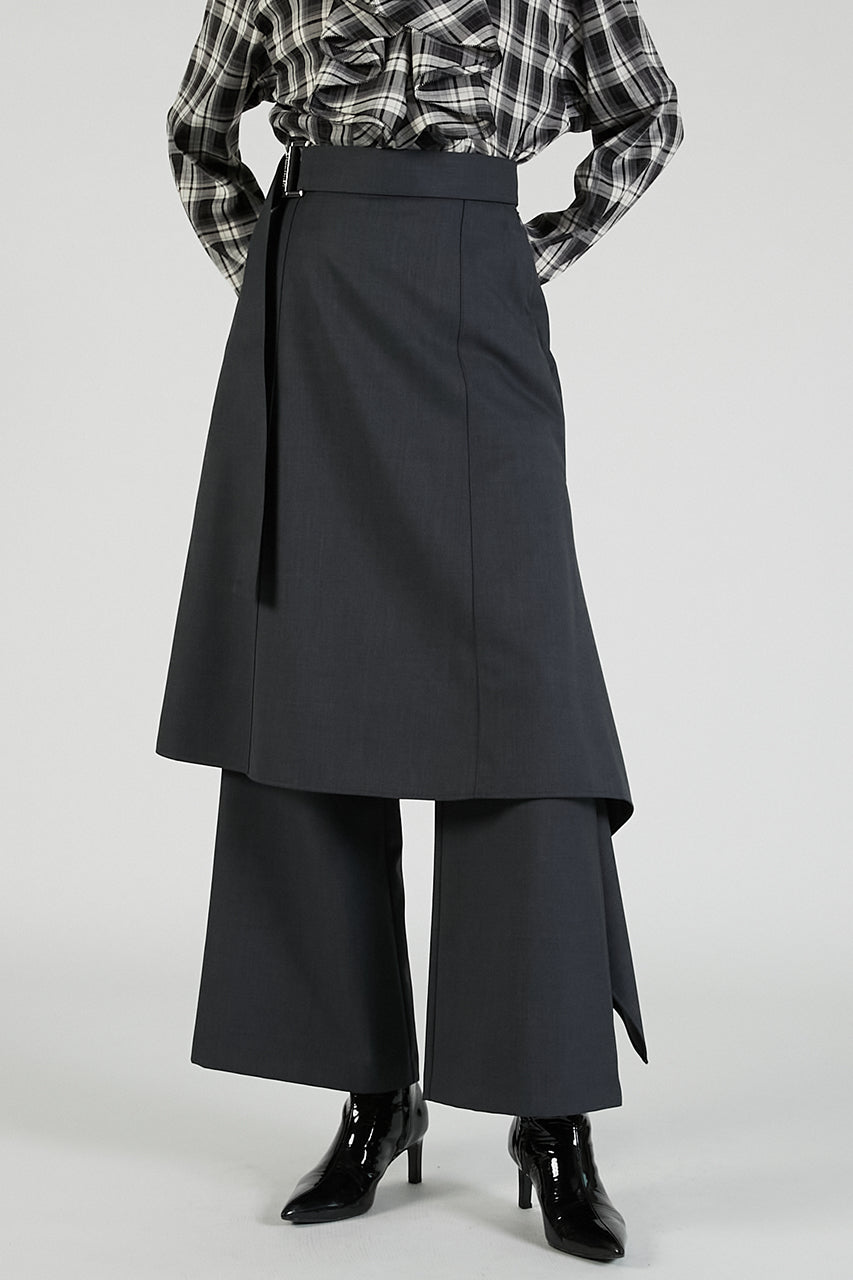 Drop Hem Layered Skirt Pants