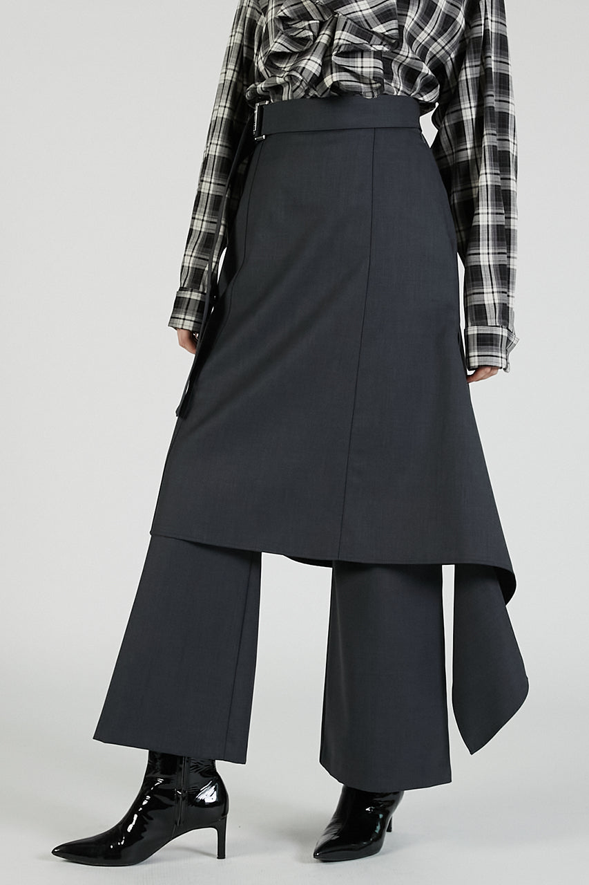 Drop Hem Layered Skirt Pants