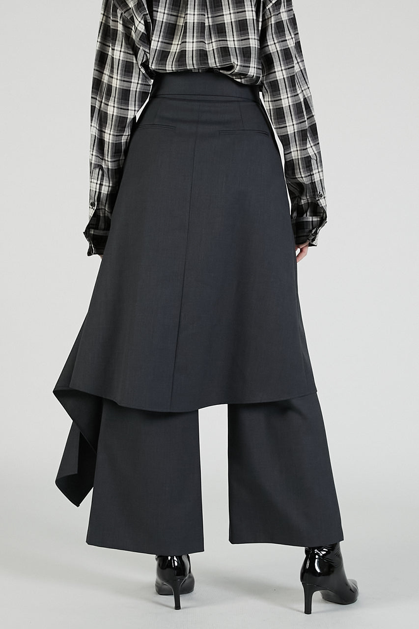 Drop Hem Layered Skirt Pants