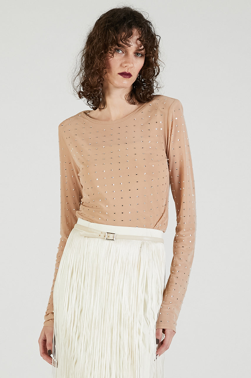 Stone Mesh Skin Top