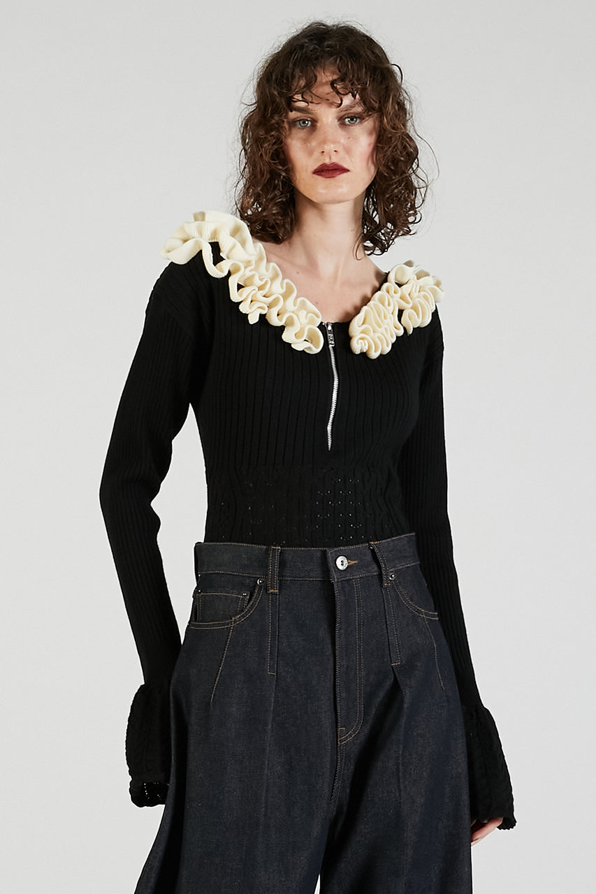 Frill Knit Bodysuit - 2025 AUTUMN