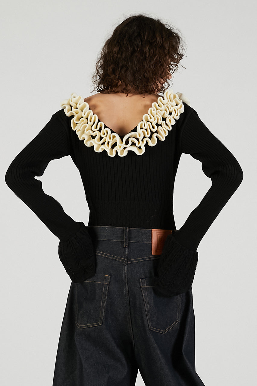 Frill Knit Bodysuit - 2025 AUTUMN